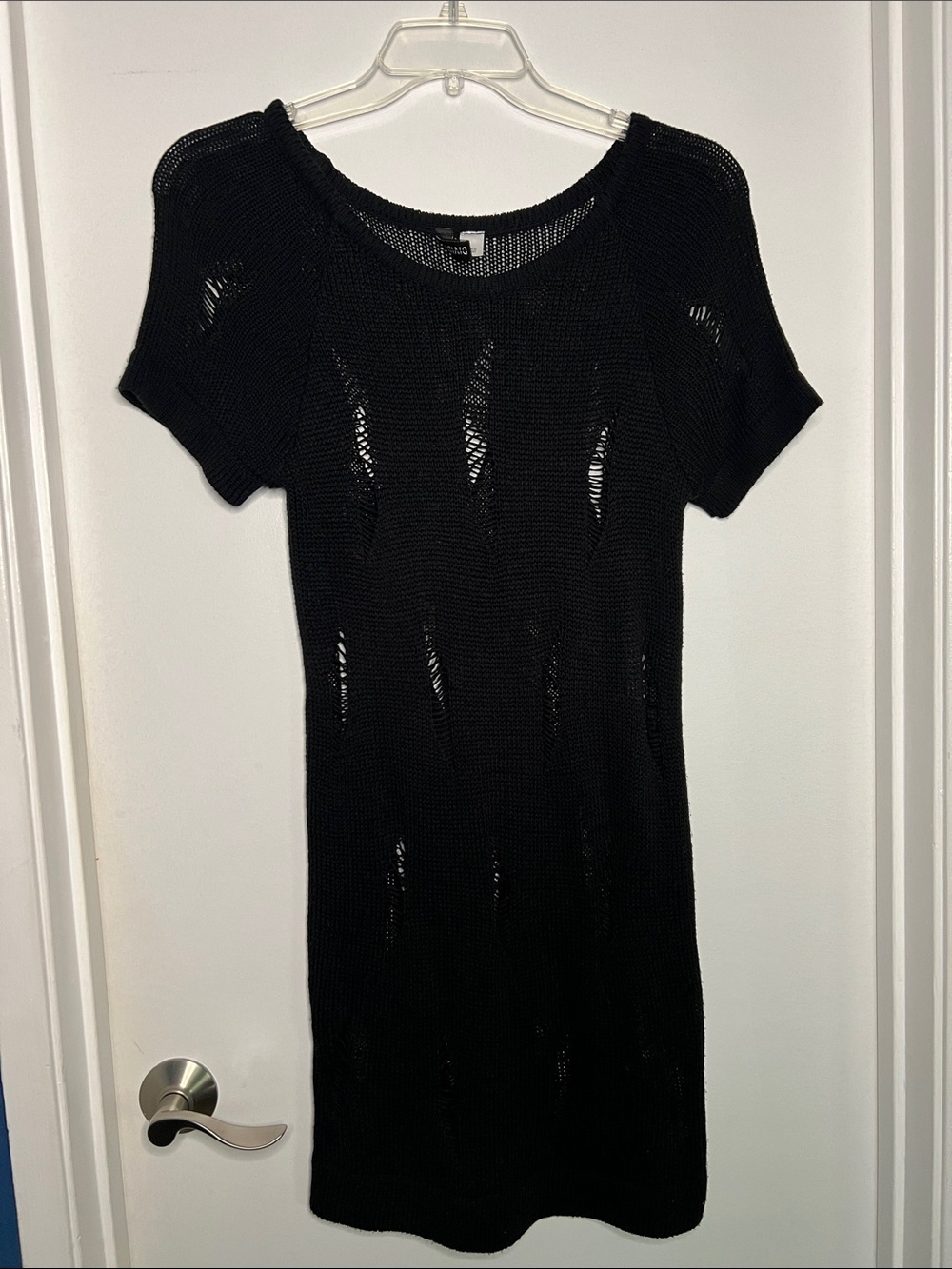 H&M Black Short-Sleeve Knit Dress